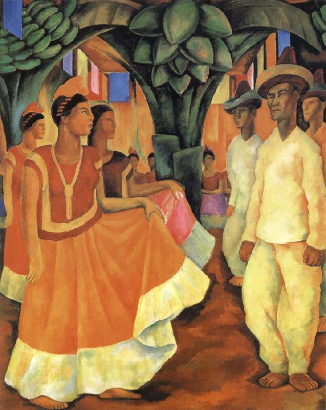 Diego Rivera The Dancing from Tehuantepec China oil painting art